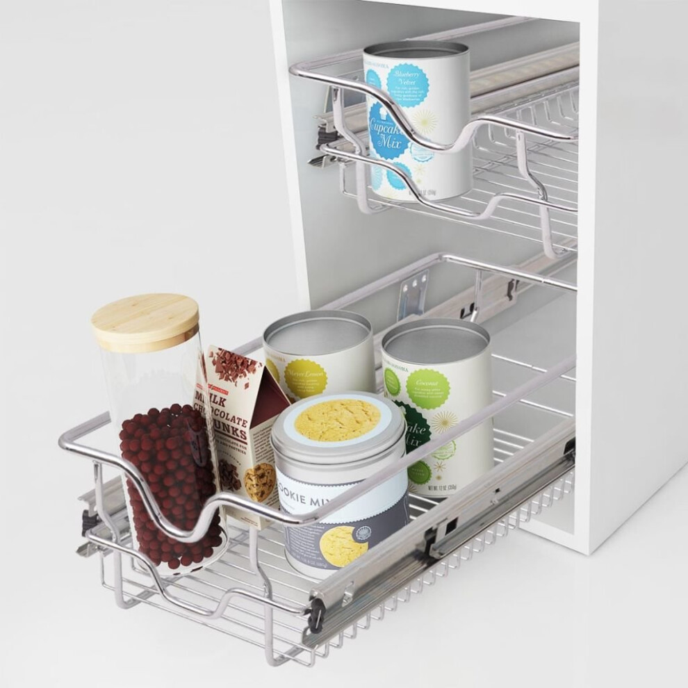 VidaXL Tanaka Pull-Out Wire Under Shelf Basket