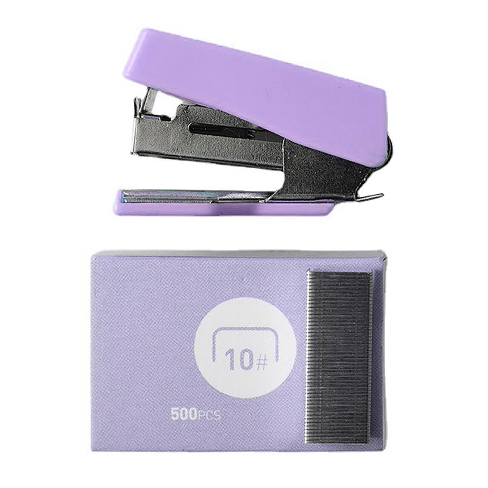 GoolRC Mini Stapler Portable Creative Office Desktop Stapler Set with Staples for Office School Purple purple