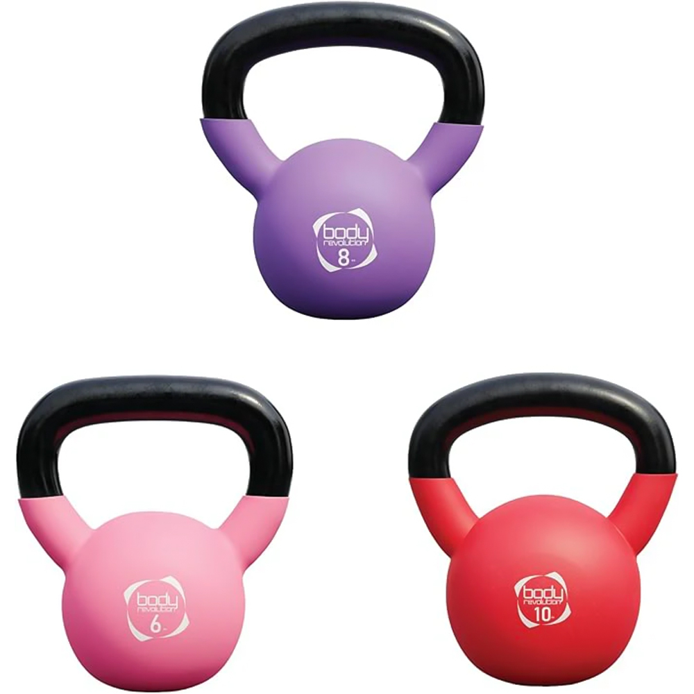 Body Revolution Neoprene Kettlebells 6Kg8Kg10Kg Set