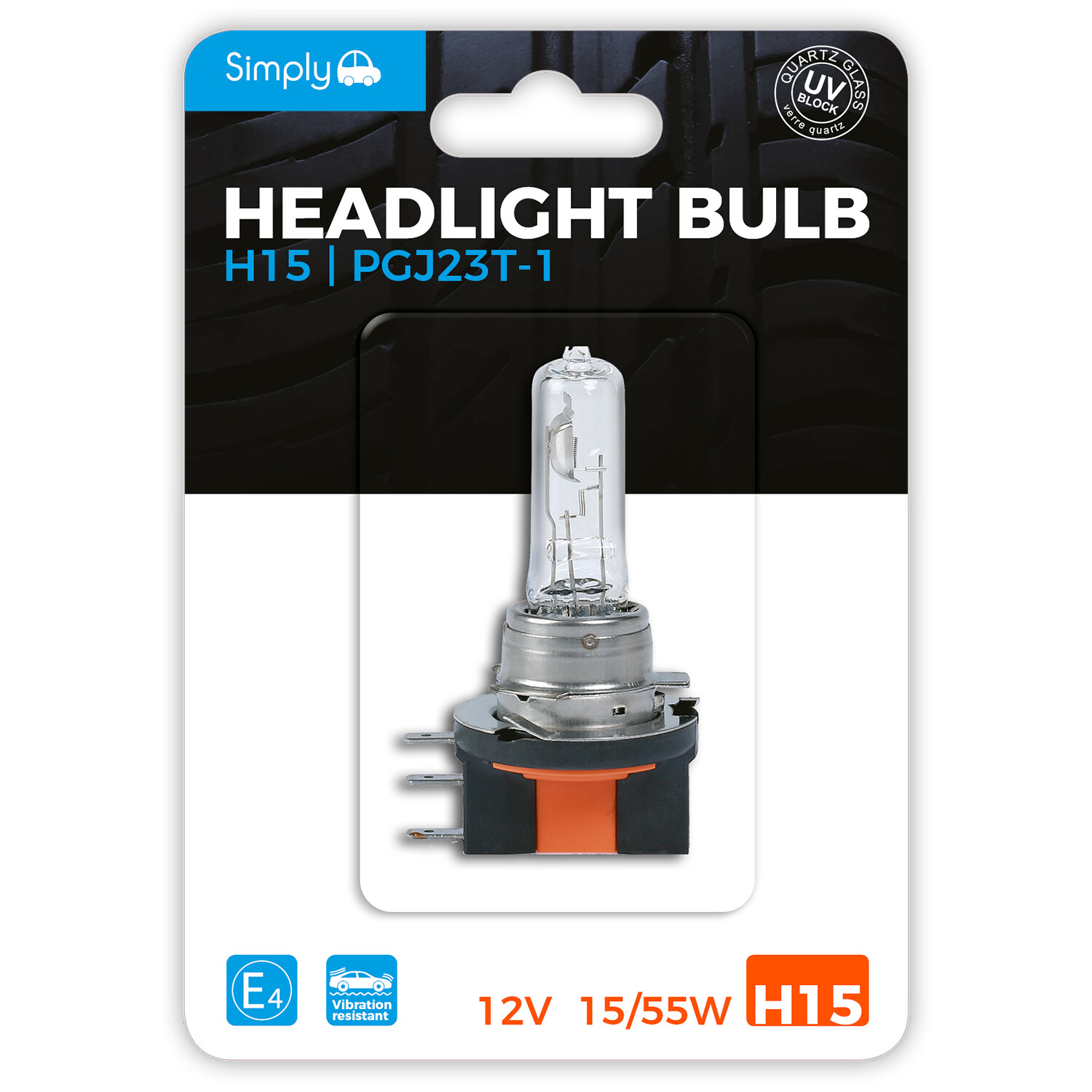 Simply H15 Pgj23t-1 15/55w Blister Headlight Bulb