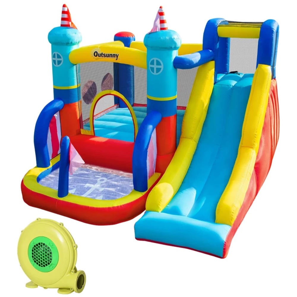 Outsunny Kids 4 in 1 Inflatable Bouncy Castle