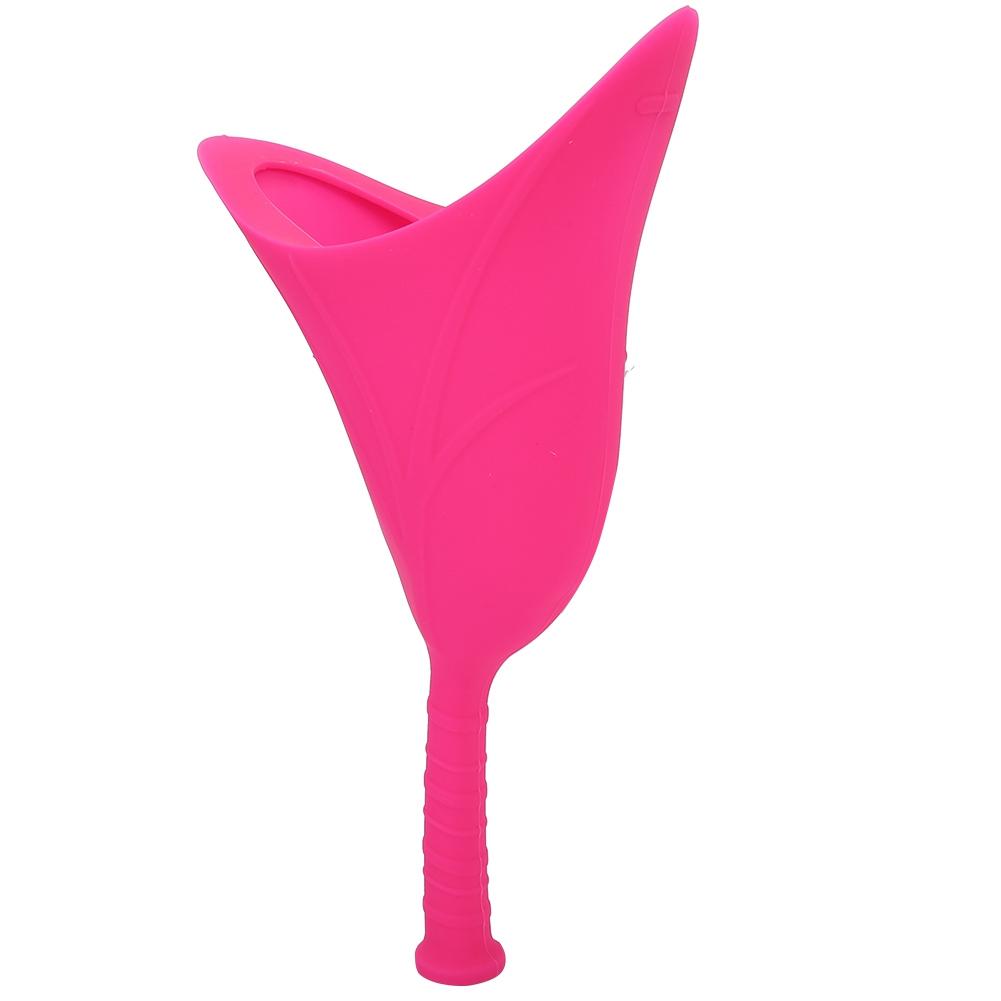 Meterk Female Travel Emergency Standing Soft Silicone Urinal Collapsible Portable Toilet Funnel(Pink)