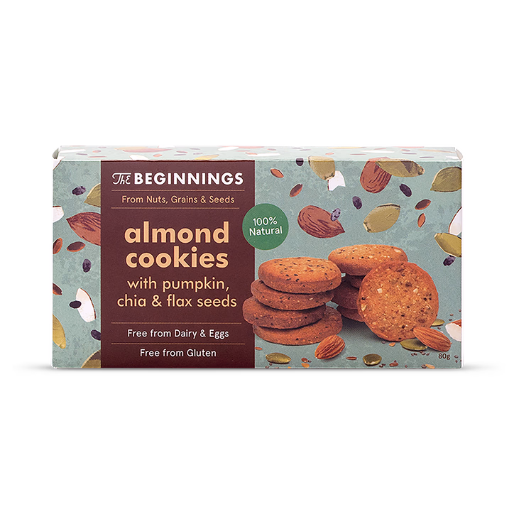 The Beginnings Almond Cookies 80g - Vegan Gluten Free Almond Cookies