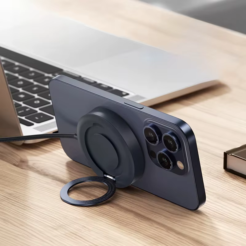 Baseus 15W Magnetic Wireless Charger Qi2 Certified Fast Charging Built-in Stand Phone Charger For