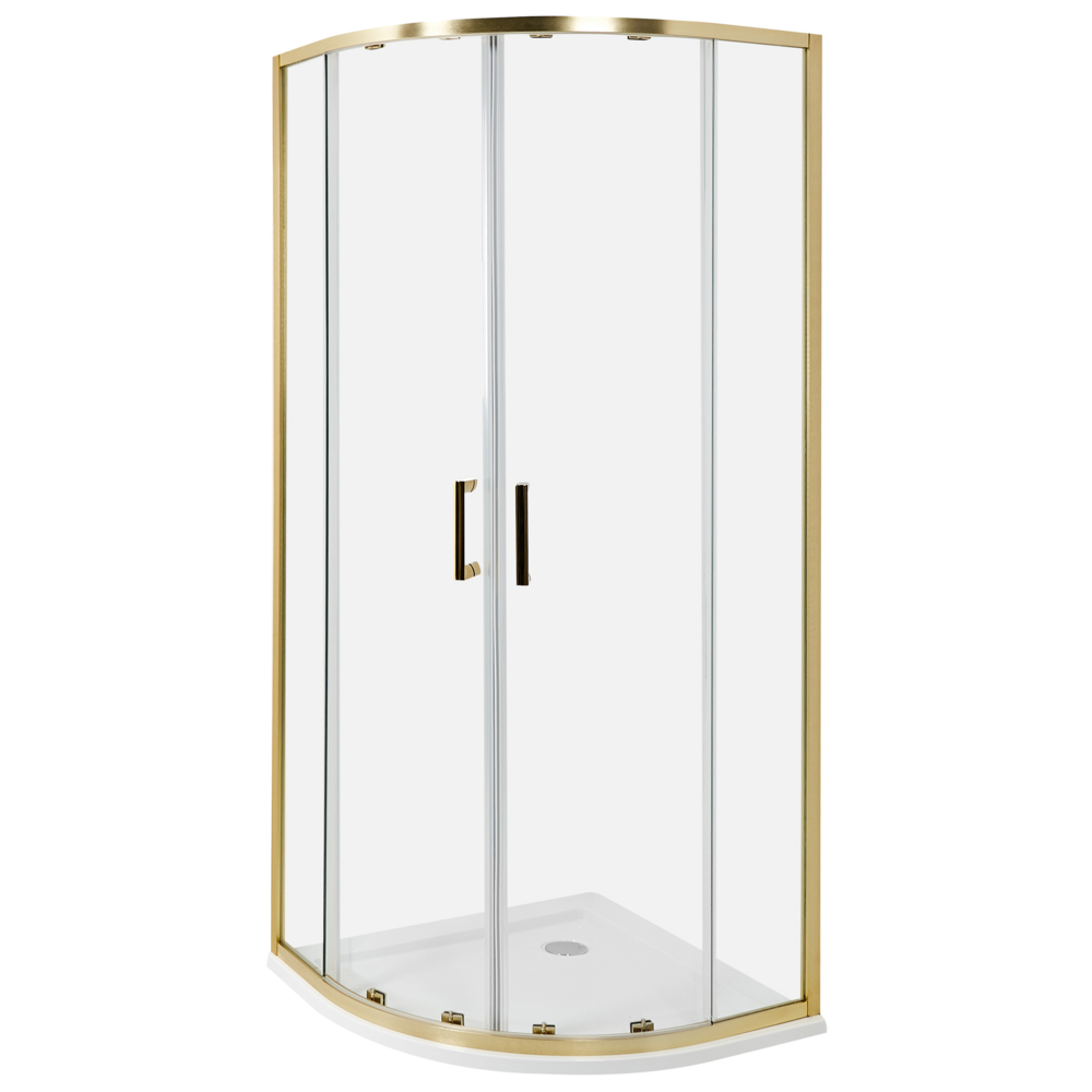 Beliani Shower Enclosure 80 X 80 X 185 Cm Gold Jukatan