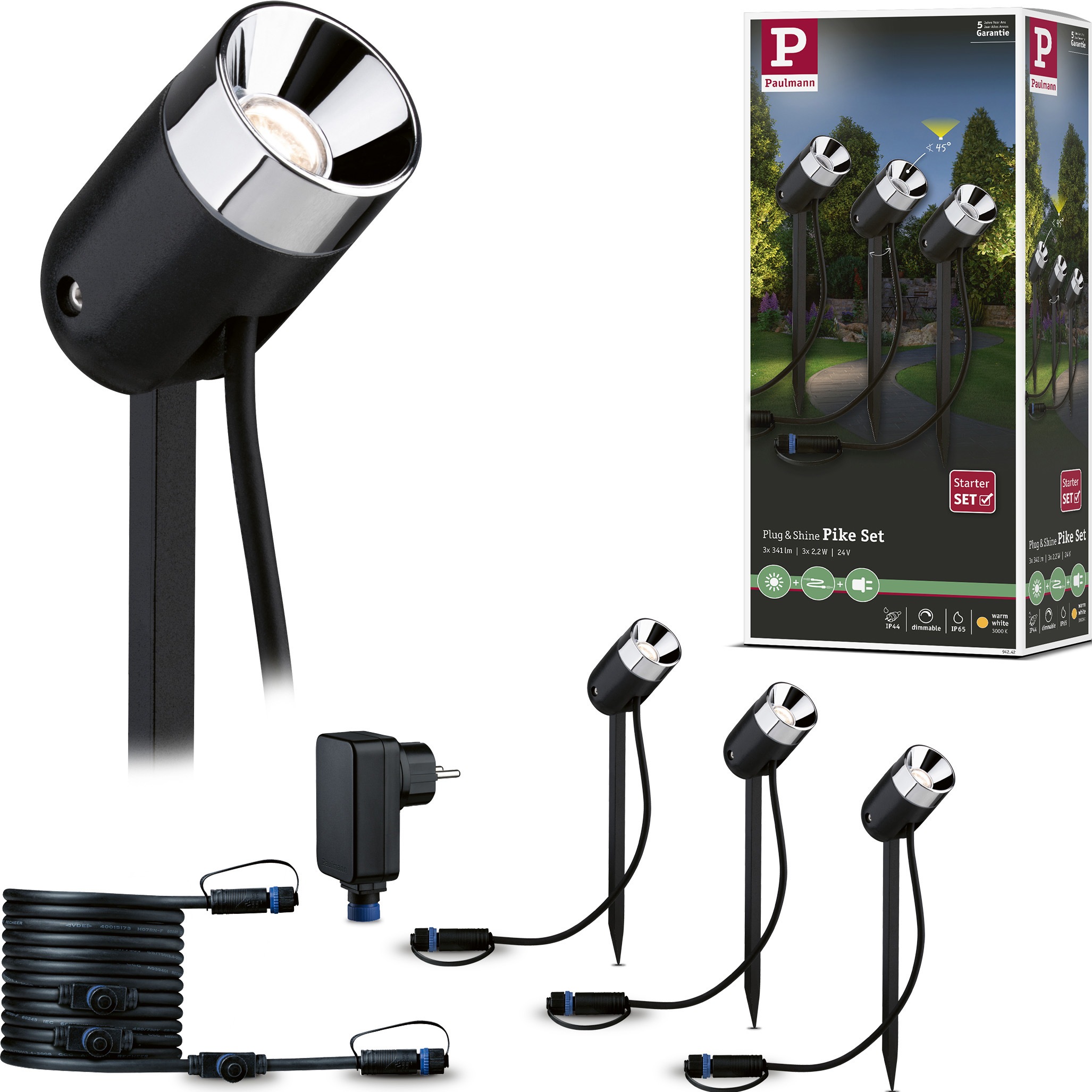 Paulmann Licht Outdoor Plug & Shine Anthrazit 230V Plug-in Integrated LED Spot Light