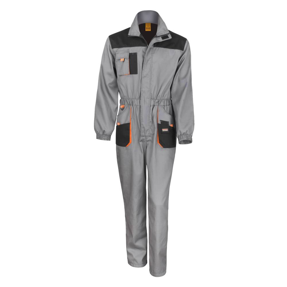 Result Unisex Work-Guard Lite Workwear Coverall (Breathable And Windproof) (Pack of 2) (XS) (Grey / Black / Orange)