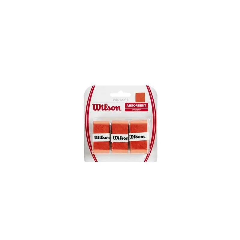 Wilson Pro Soft Overgrip - Pack of 3 - ONE SIZE, RED
