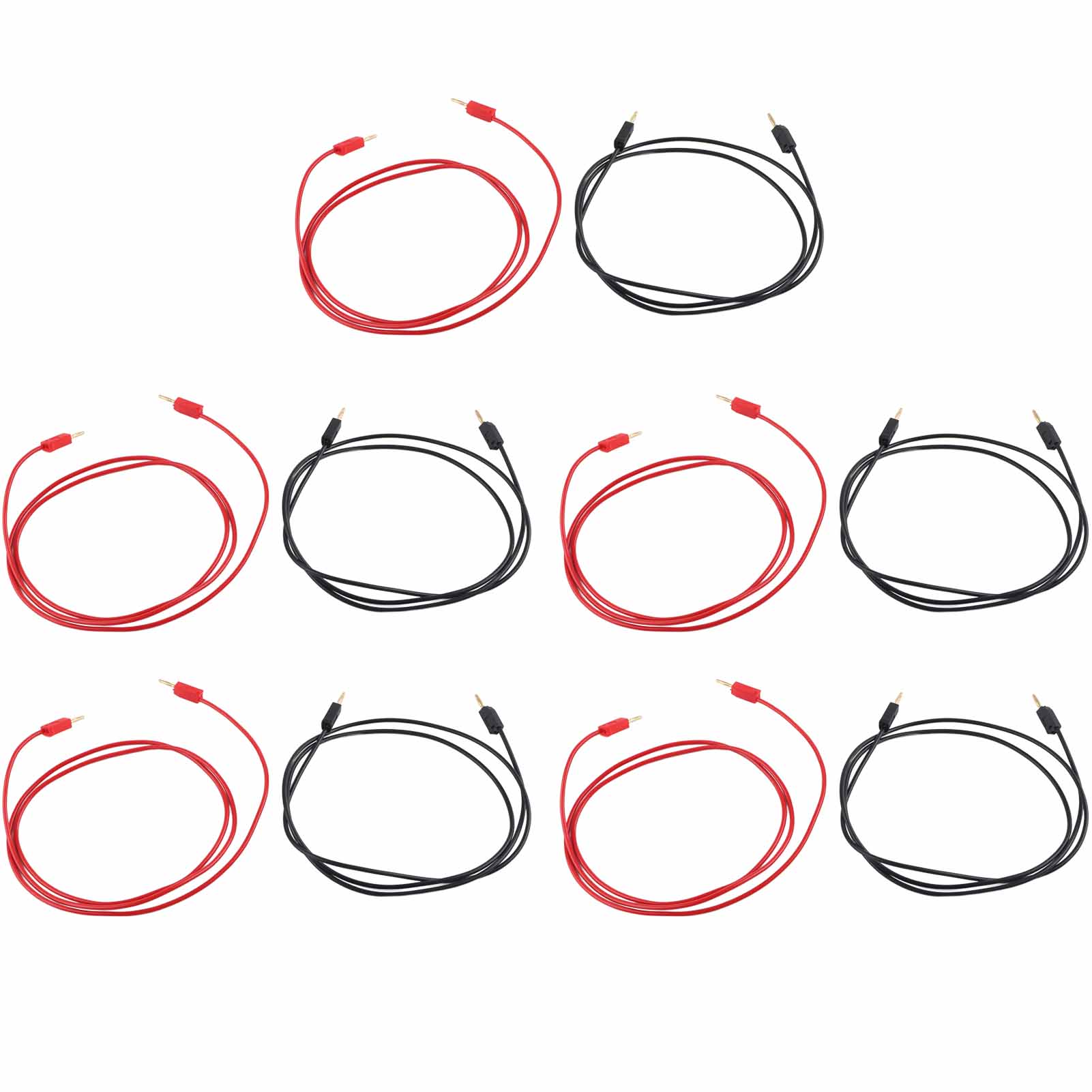 Vestidos 5 Sets Banana Plug Test Line Gold Plating Banana Plug Test Cable with 2mm Jack for Electrical