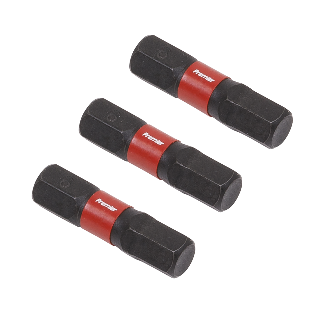 Sealey Hex 6mm Impact Power Tool Bits 25mm - 3 Piece