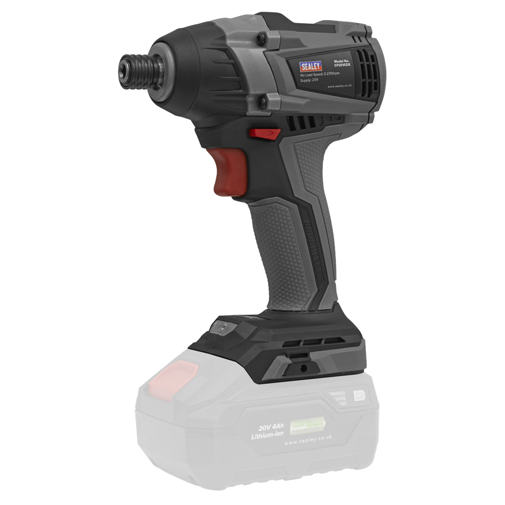 Sealey Brushless Impact Driver 20V 1/4" Hex 200NM - Body Only