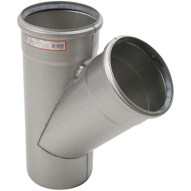 Blücher Stainless Steel Pipe 160mm 45dg Branch 316 Grade - Blucher Europipe Silver 838.160.160 S