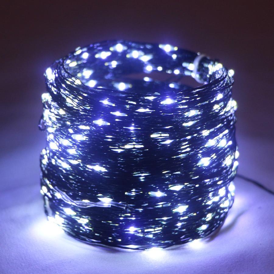 Kongdii (cool white, 50M 500LED) 10m/50m/200m Led Green Wire String Lights Christmas Fairy Lights Garland With Remote Outdoor Christmas Tree Decor Lights For