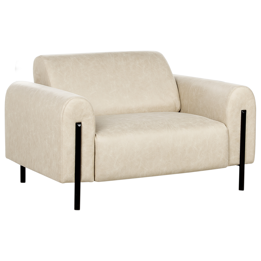Beliani Modern Armchair Askim Fabric Beige