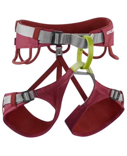 Edelrid Jay Harness - Red - Size M - Foam Padded Waist Belt - Adjustable Leg Loops - 5 Gear Loops - Sport - Trad - Climbing