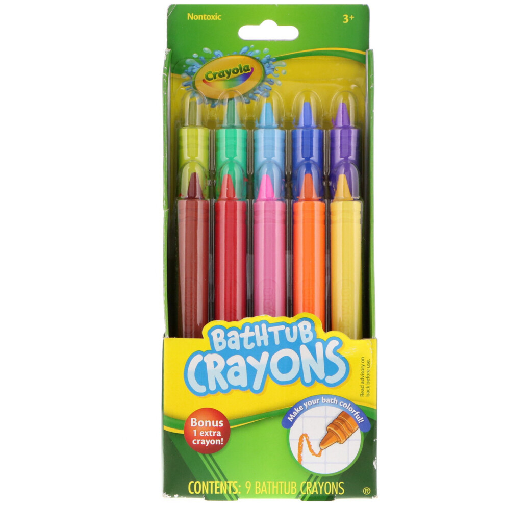 Crayola , Crayola, Bathtub Crayons, 3 & Up, 9 Crayons, + 1 Bonus Crayon
