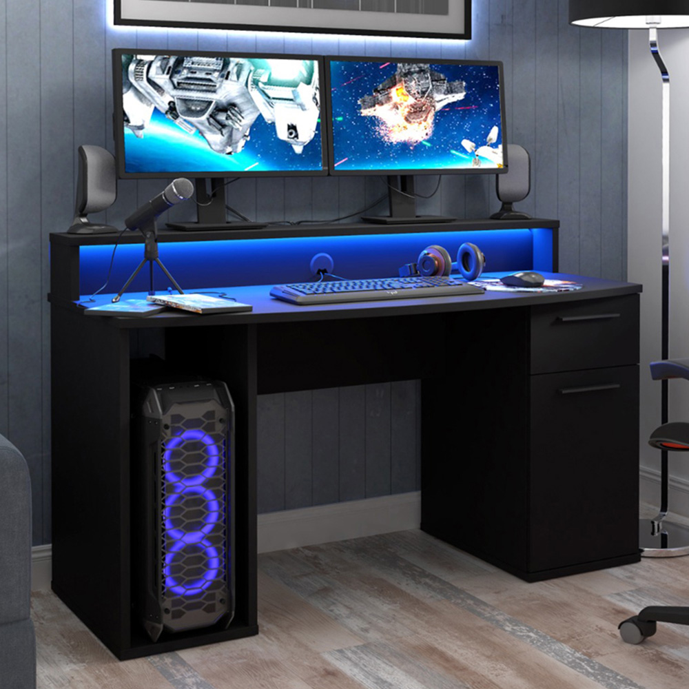 Power Z Compact Gaming Desk - Black