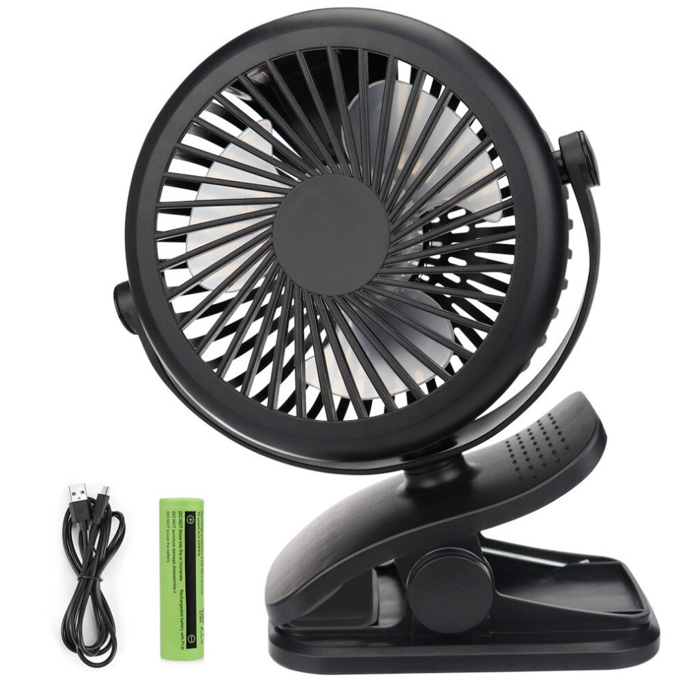 Telgoner USB Fan, Quiet Portable Clip Personal Mini Desk Fan with Rechargeble Battery, 3 Speed 360 Adjustable Cooling Desktop Fans Table Fans,...