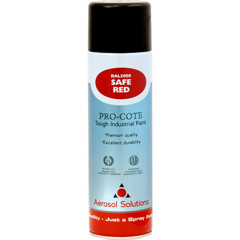 Industrial Spray Paint 500ml Safe in Red Plastic