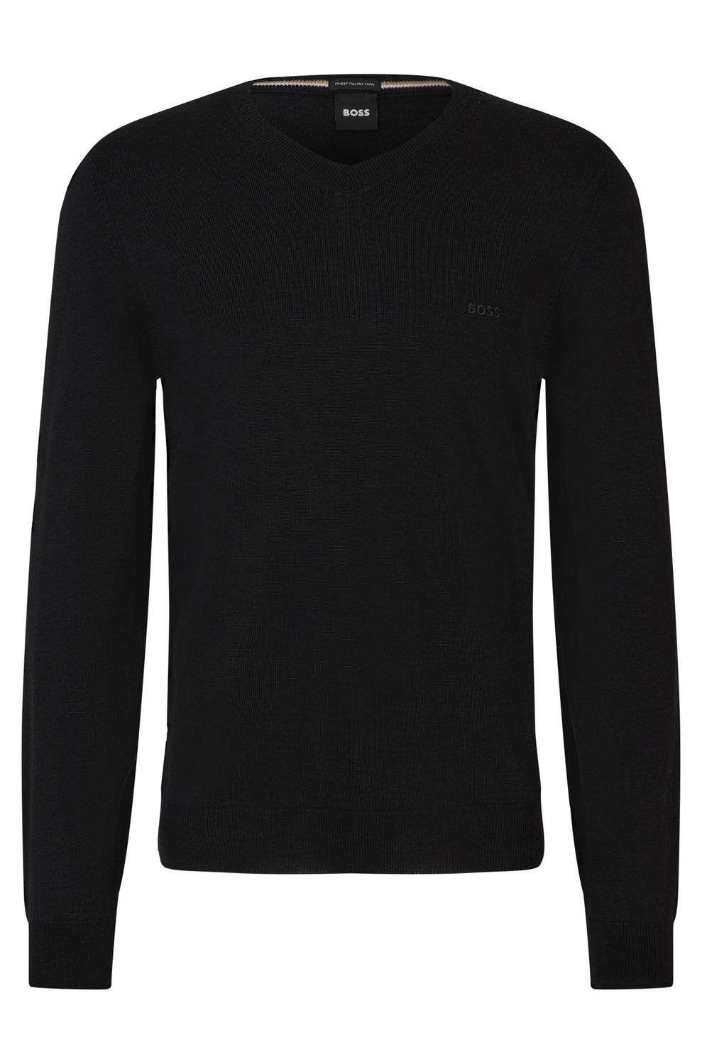 Hugo Boss Men's Baram-l V-neck Knitwear Black