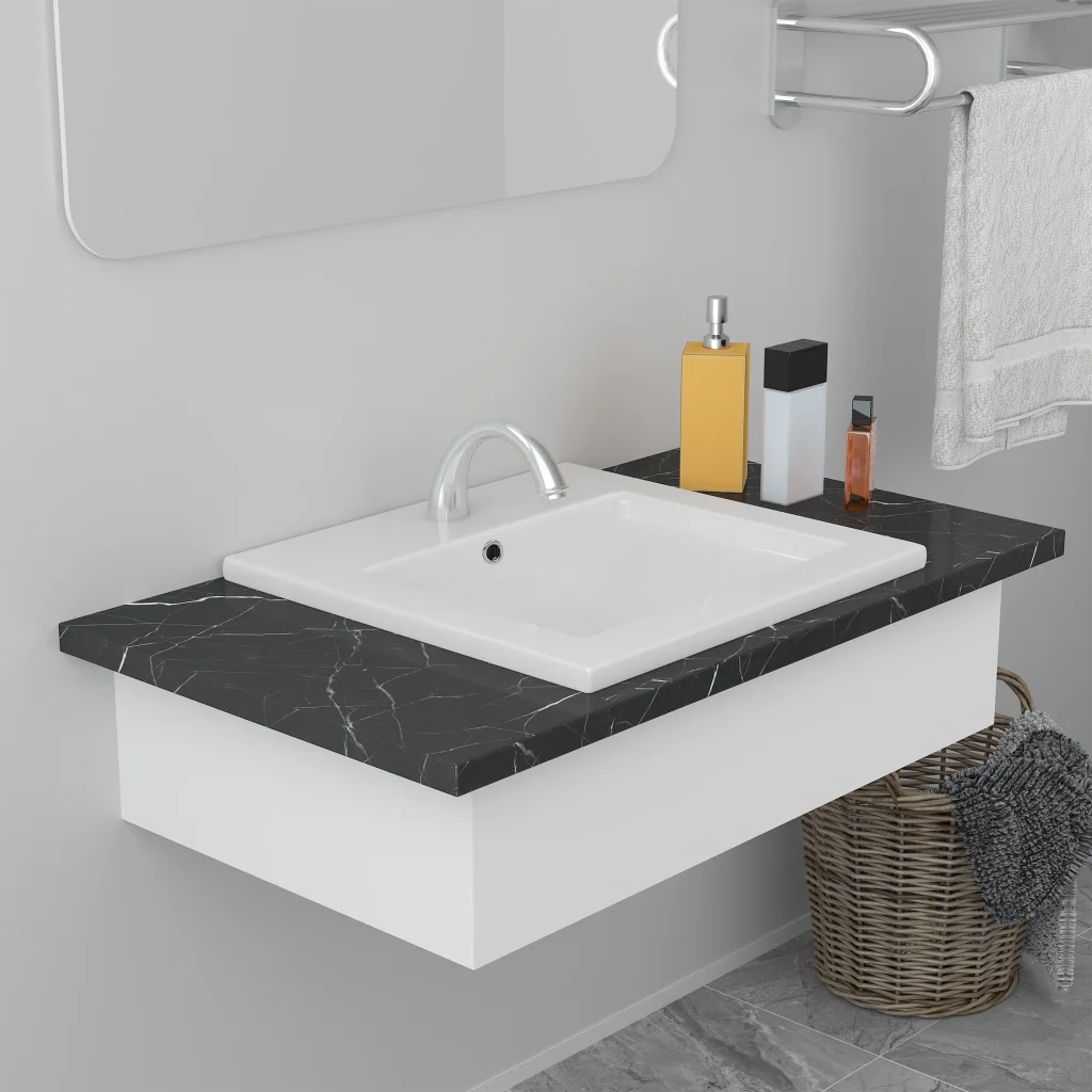 VidaXL Built-in Basin 42x39x18 cm Ceramic White