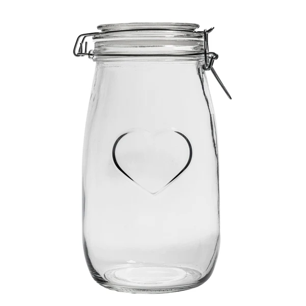 Nicola Spring 1.5L Glass Storage Jar with Embossed Heart Detail | By Nicola Spring