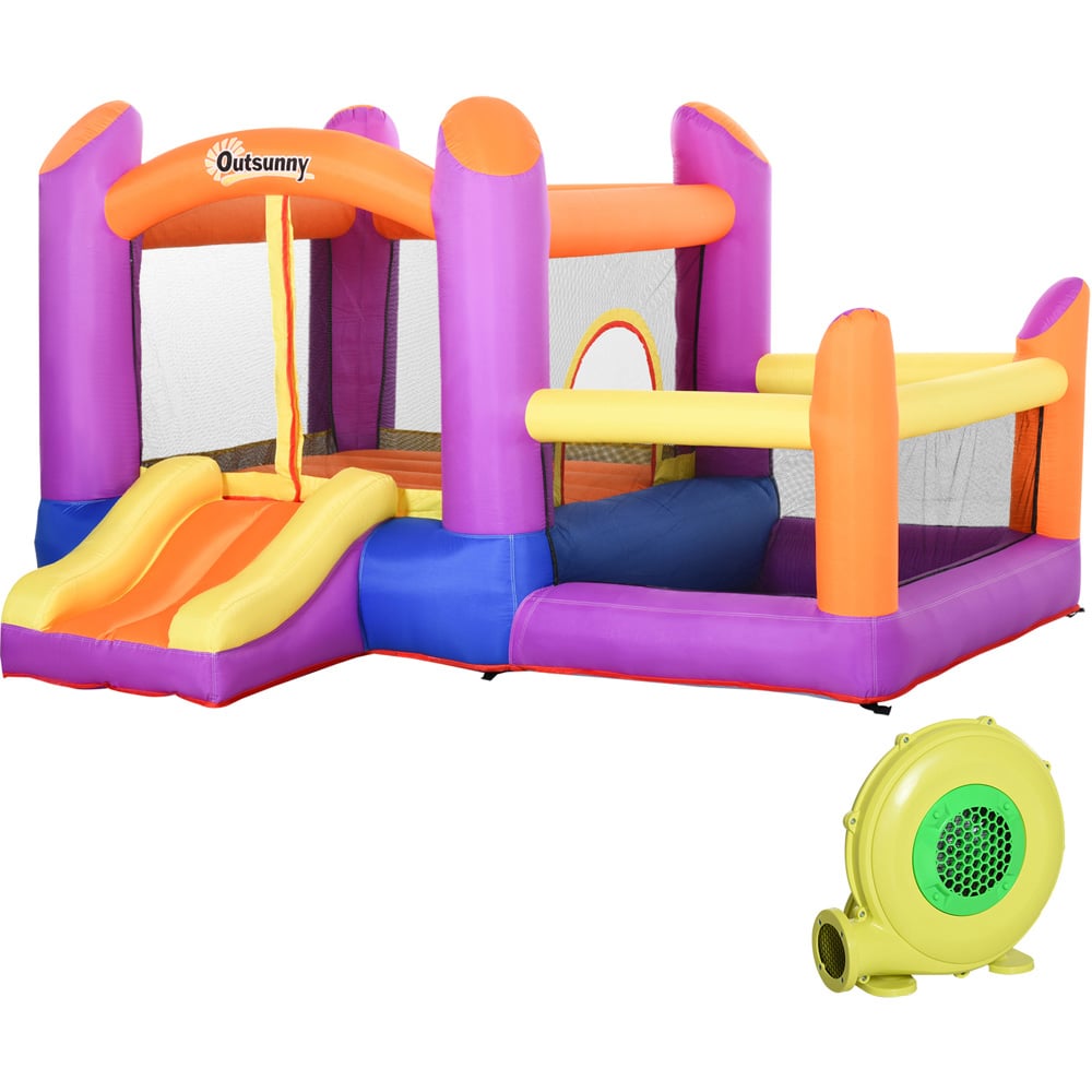 Outsunny Kids 3 in 1 Multicolour Bouncy Castle