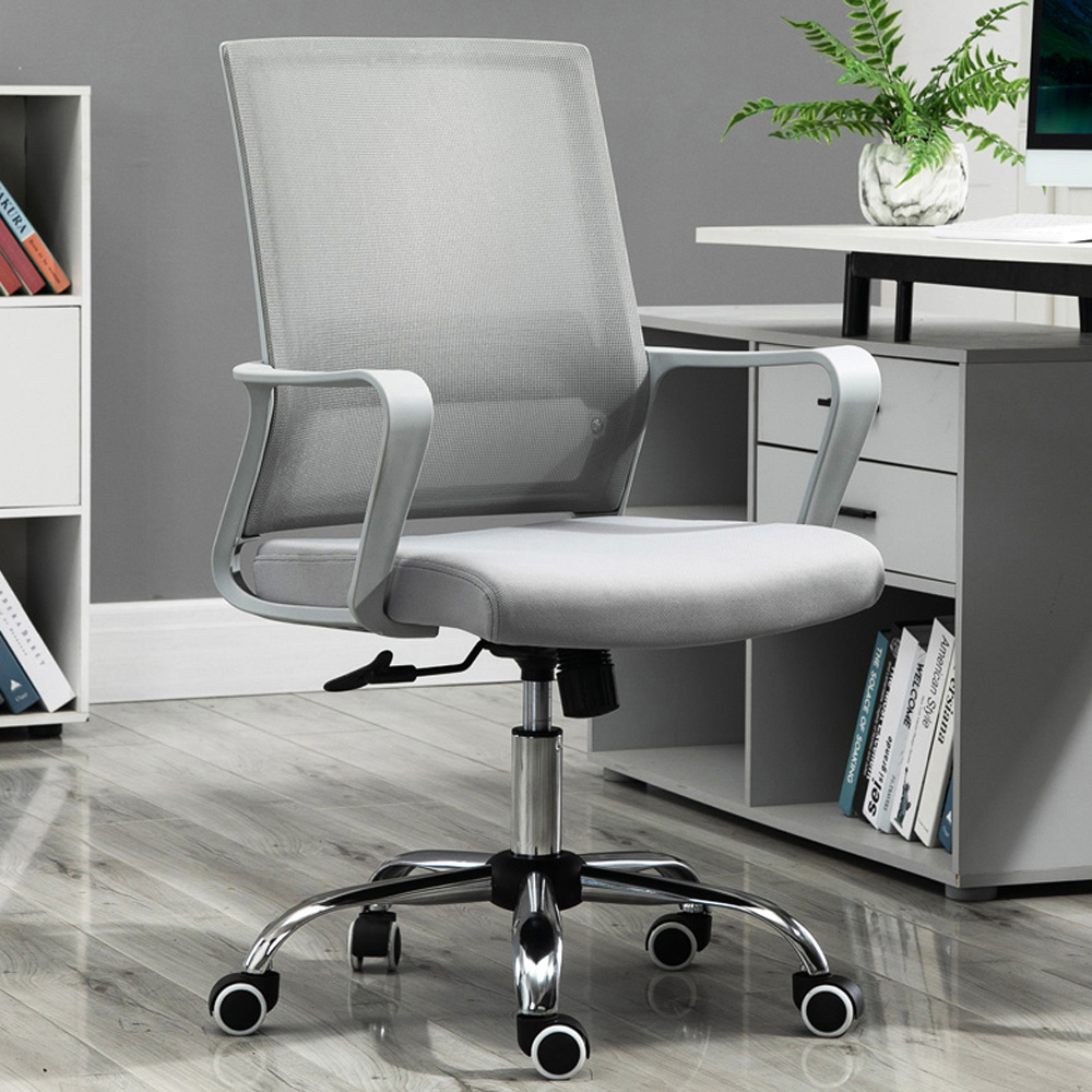 Portland Grey Mesh Swivel Office Desk Chair