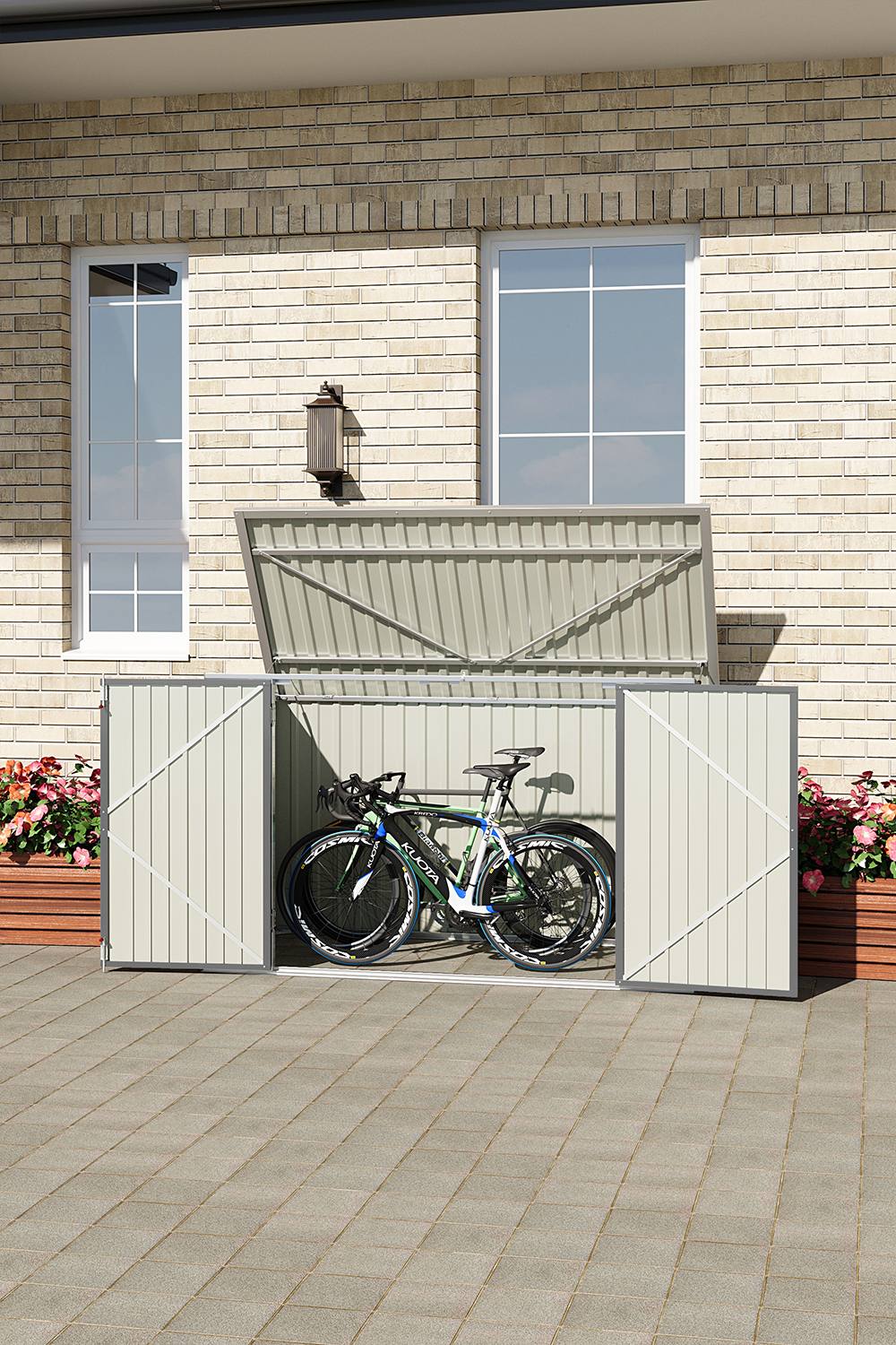 Living And Home Heavy Duty Steel Bicycle Storage Shed