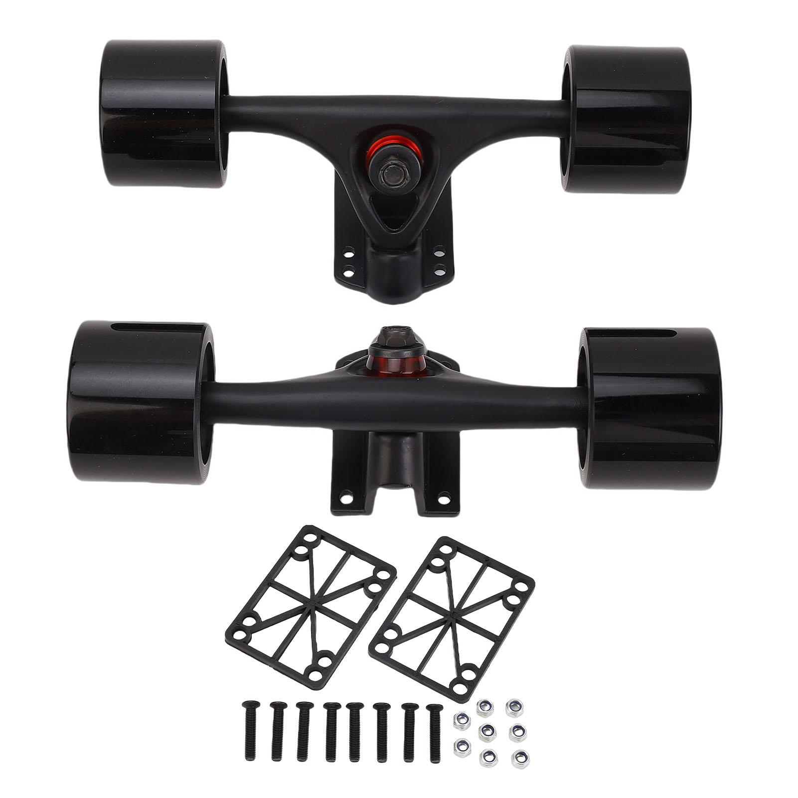 Fishine 2pcs 7 Inch Skateboard Trucks with Wheels 65x51mm Longboard Trucks Wheels Combo Set Aluminum Alloy