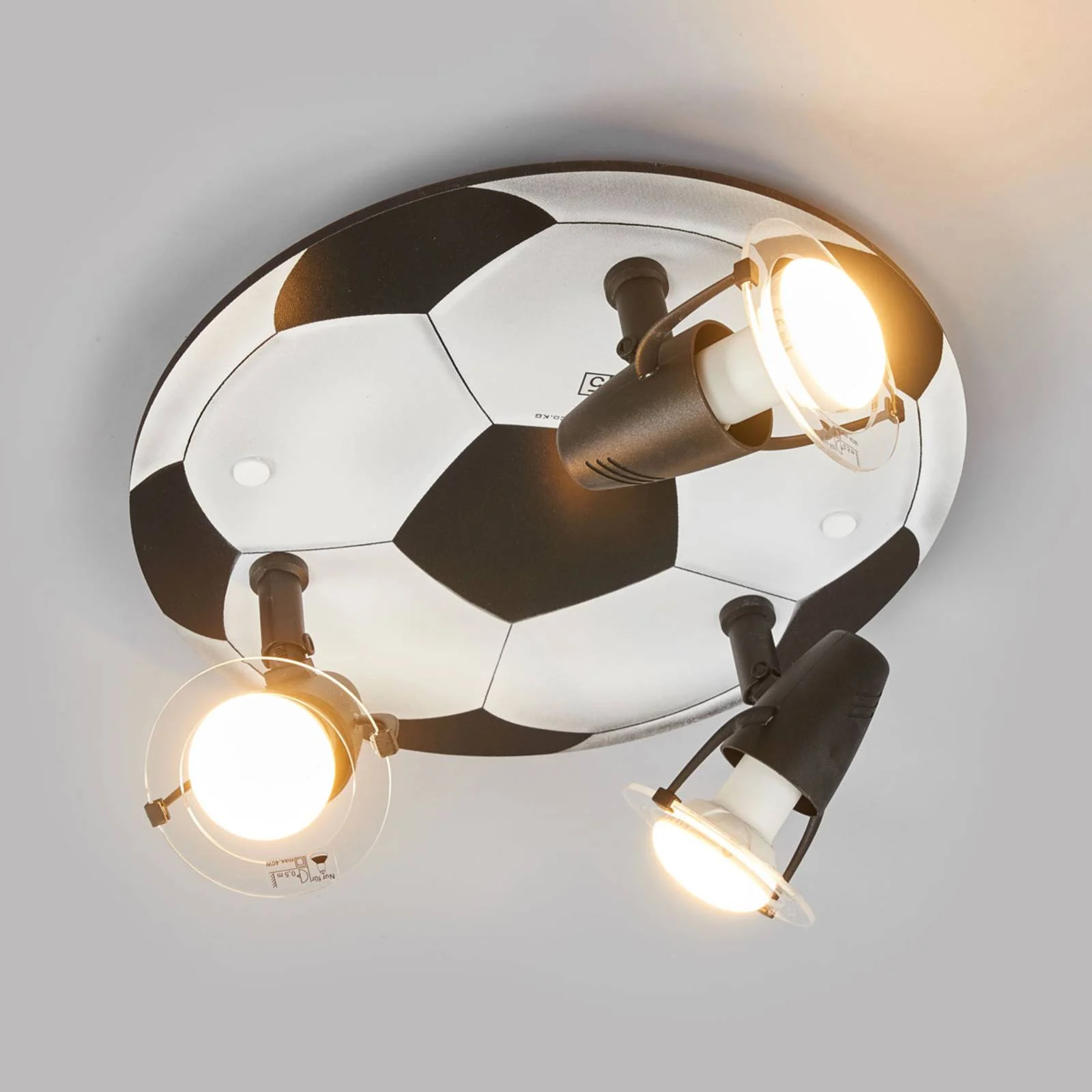 Heitronic Football ceiling light with 3 bulbs