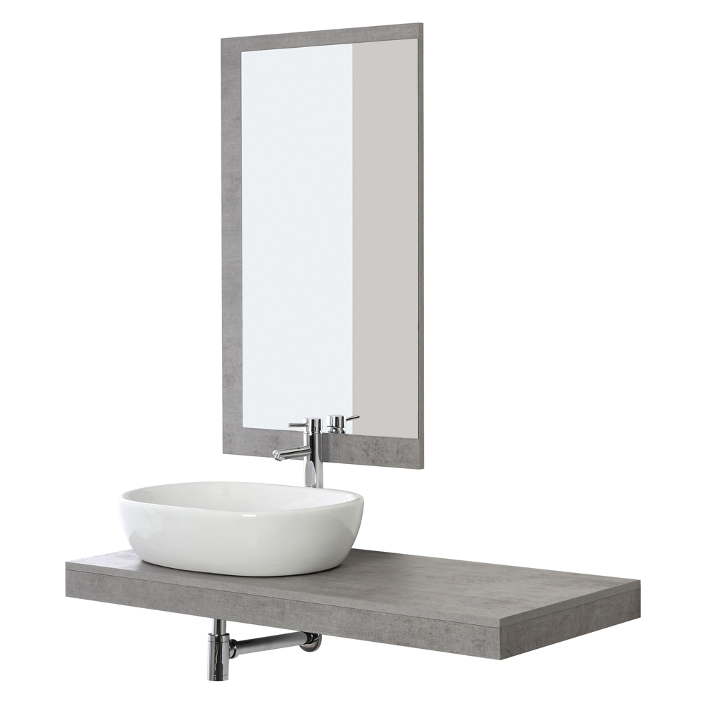 FERIDRAS Composizione bagno Shelf 120cm con ciotola da 60cm in ceramica 801013 Cemento