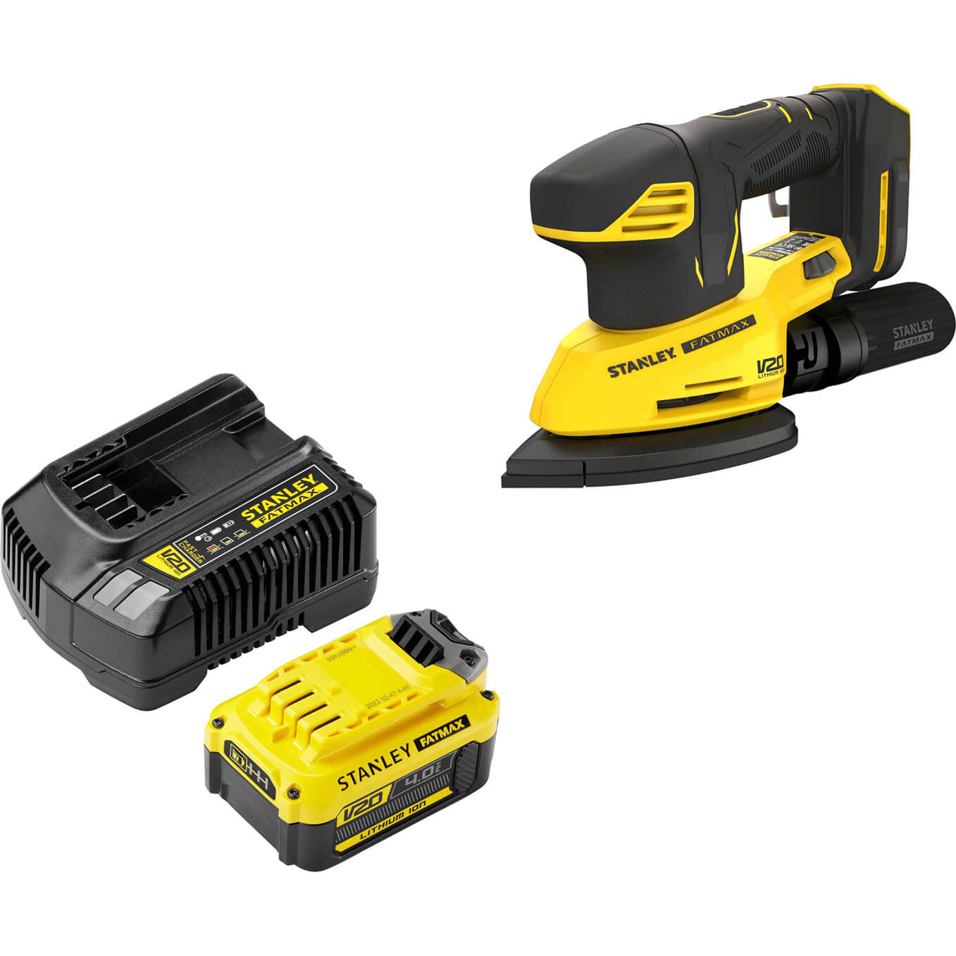 Stanley Fatmax V20 SFMCW221 18v Cordless Detail Sander 1 x 4ah Li-ion Battery Charger No Case