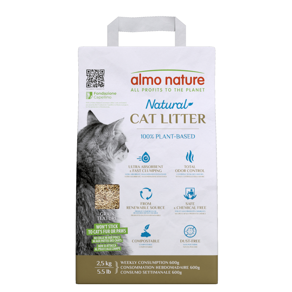 Almo Nature Litter Almo Nature Natural Grain Texture Cat Litter - 2.5kg