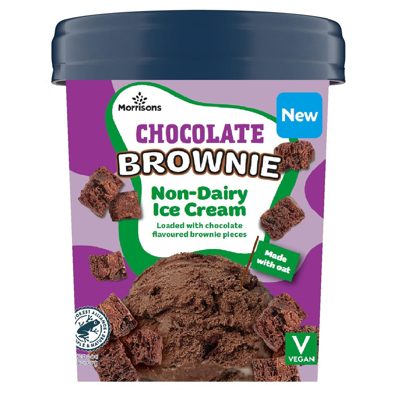 Morrisons Non-Dairy Chocolate Brownie Ice Cream 500ml