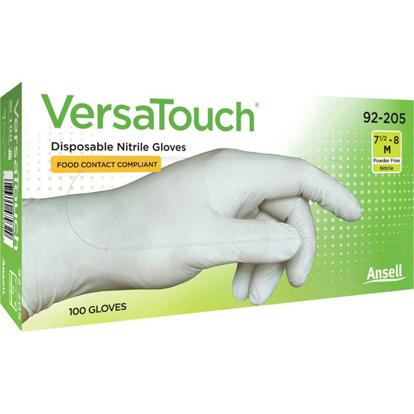 Ede Ansell 92205090 VersaTouch Disposable Nitrile Gloves L Food Safe E...