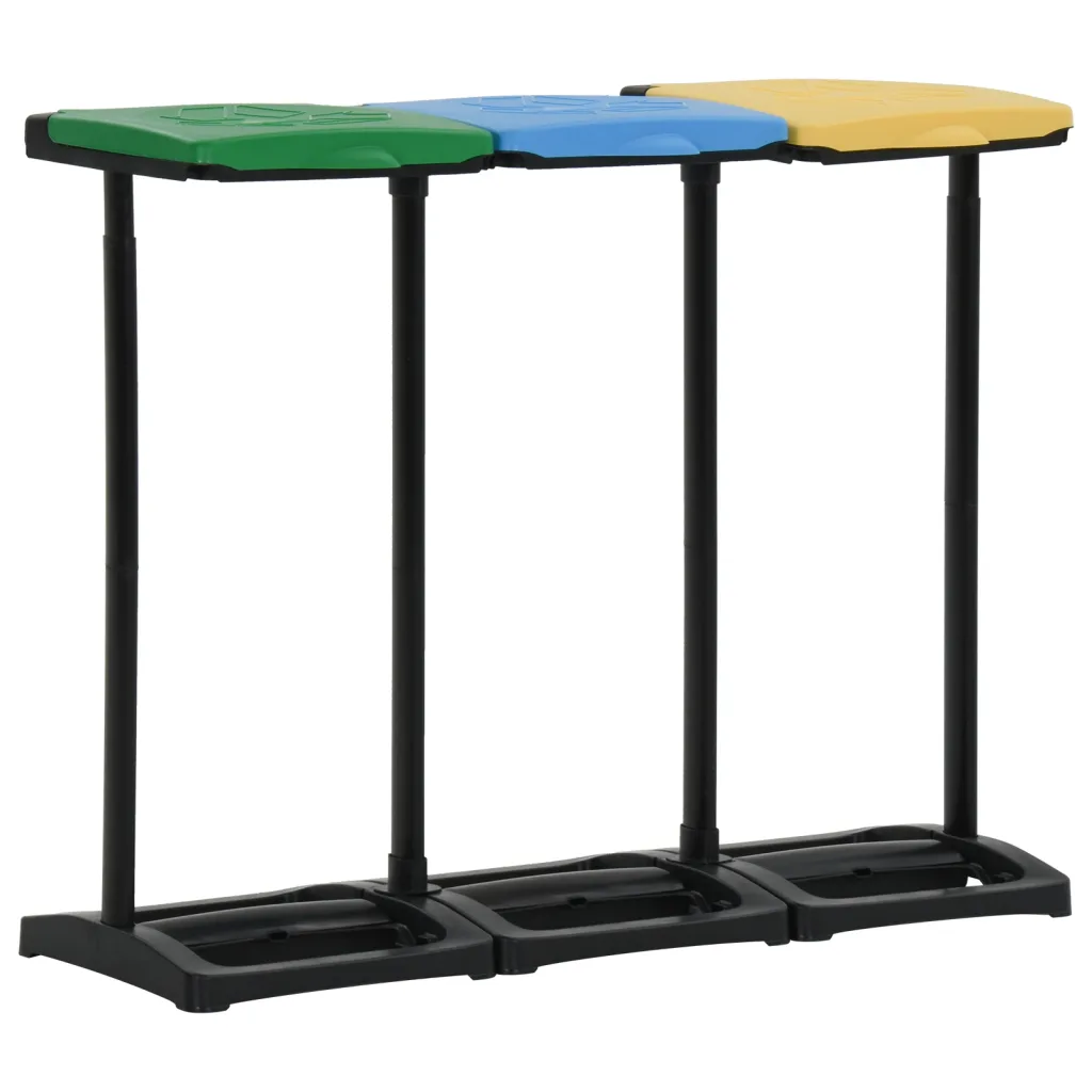 VidaXL Bin Bag Stands with Lid 240-330 L Multicolour PP