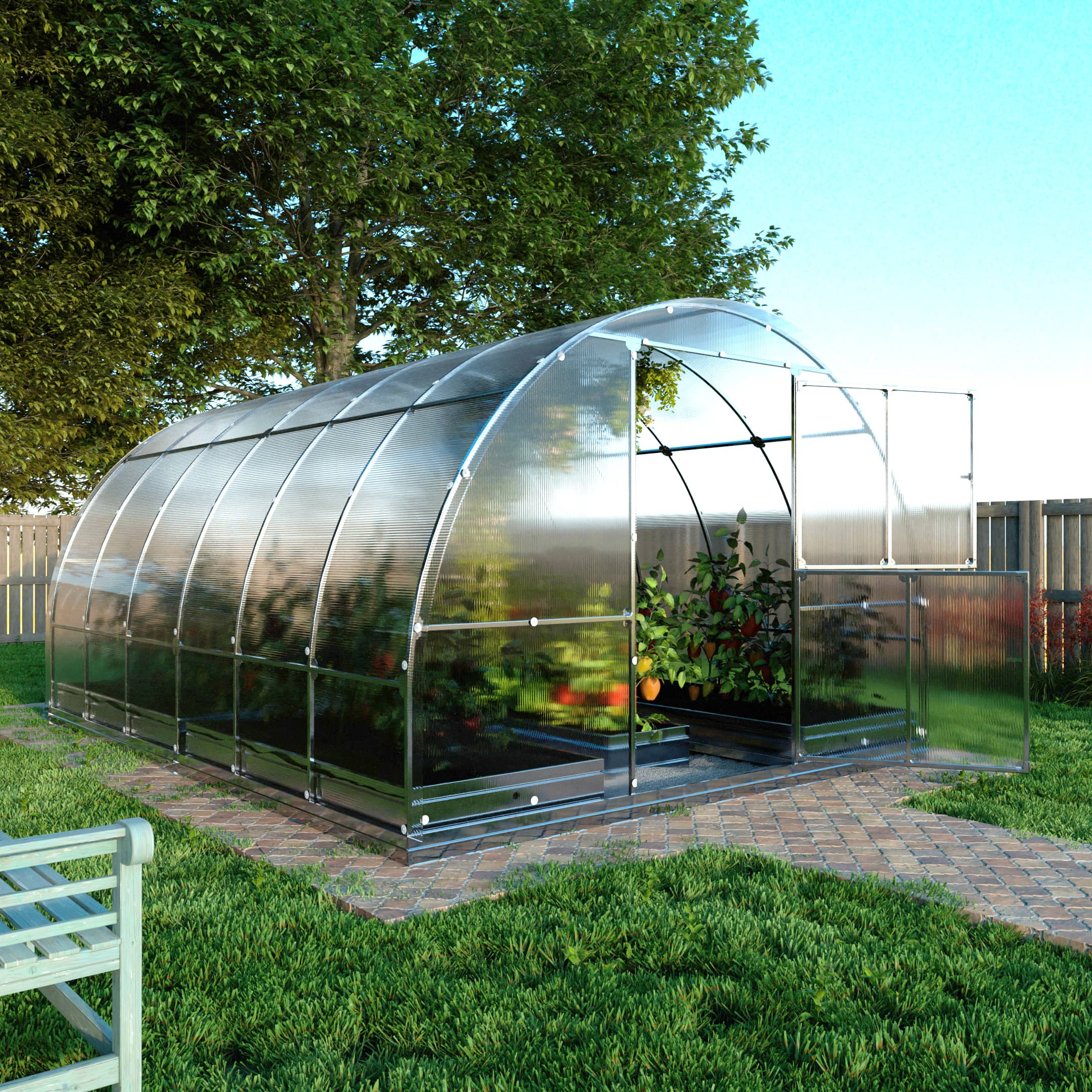 Klasika Greenhouses Certified Greenhouse Klasika Tube 3 X 4 M (12 M²), 4 mm Polycarbonate Cover