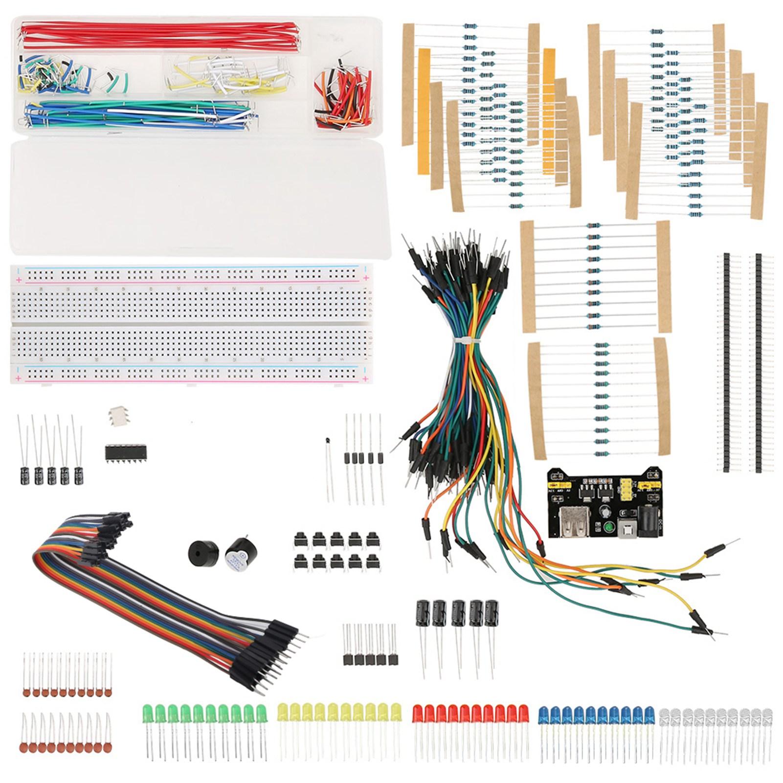Vestidos Electronics Component Starter Kit Breadboard Solderless Jumper Wires LEDs Resisitor