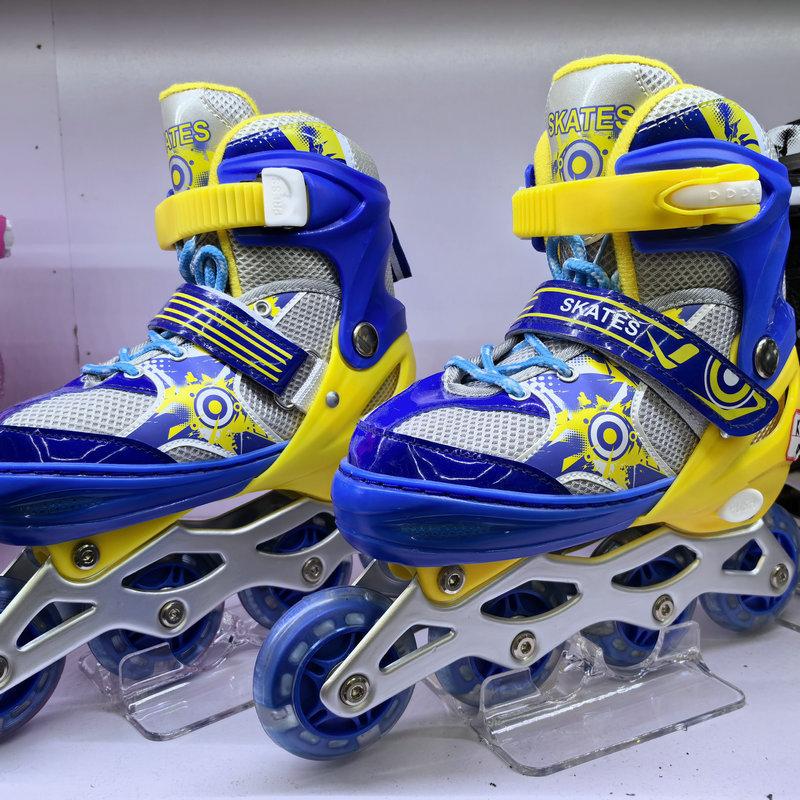 Angel Ting Children's Skates, Beginner Roller Skates, Children's Single-row Roller Skates L size 39-42 blue
