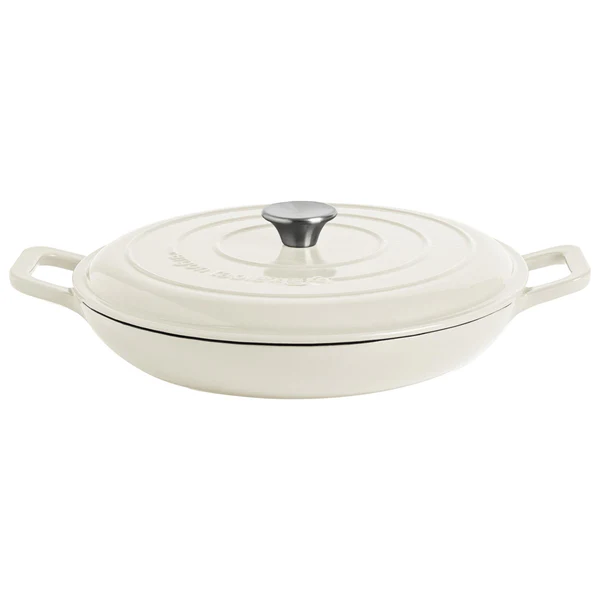 Argon Tableware Shallow Cast Iron Casserole Dish with Self-Basting Lid - 2.3L