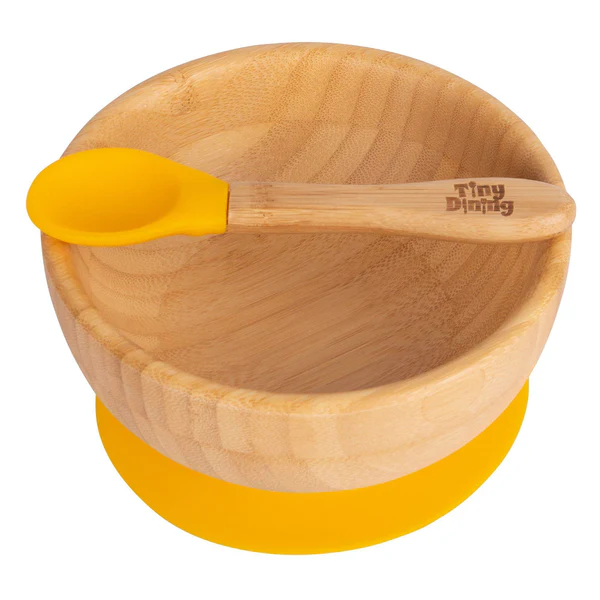 Tiny Dining - Children's Bamboo Suction Bowl & Spoon Set