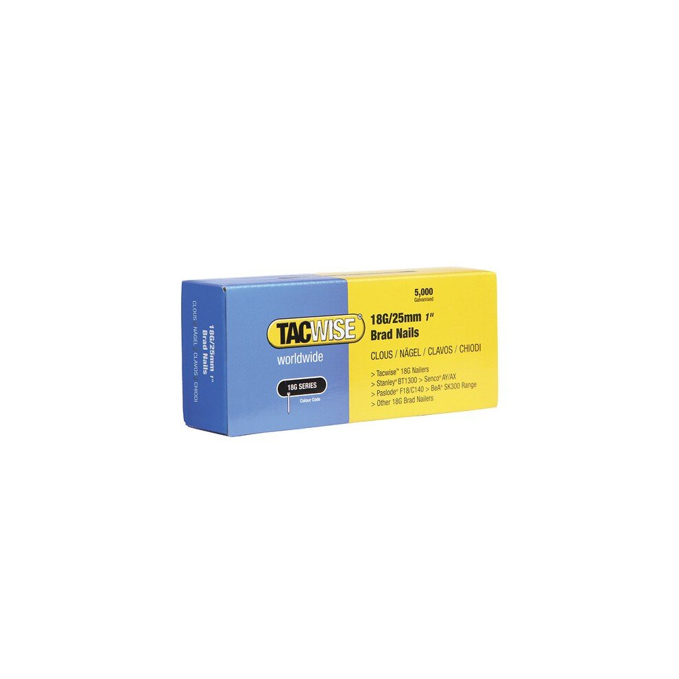 TACWISE Boîte de 5000 clous de finition de type 18G L. 25 mm - TA-0396 - Tacwise