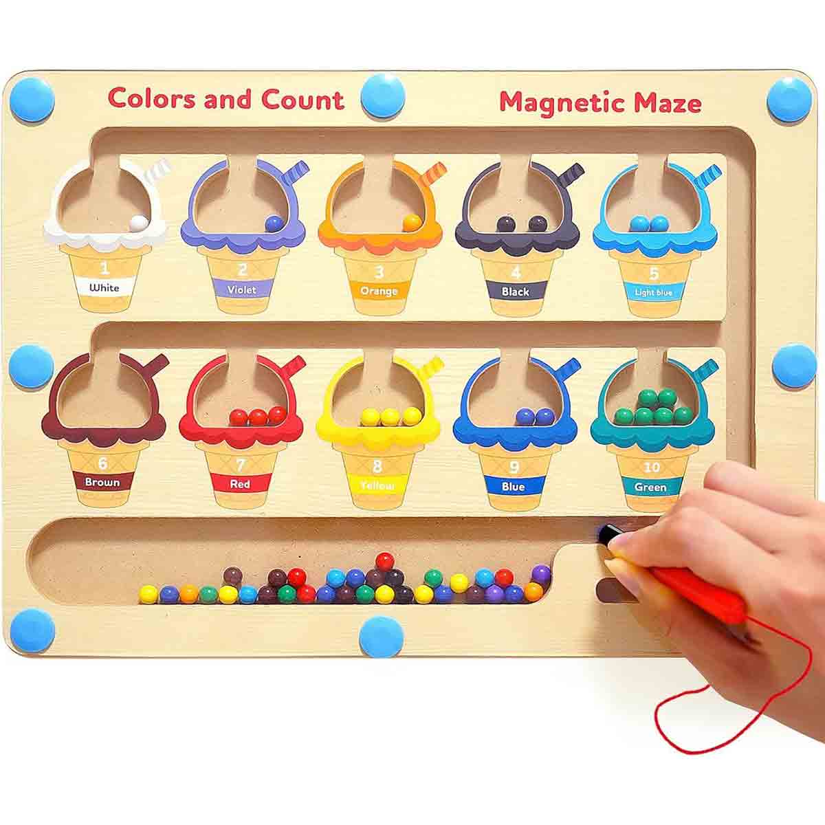 DYZI Magnetic Colourful Number Maze Educational Toy Learning Fun Activity