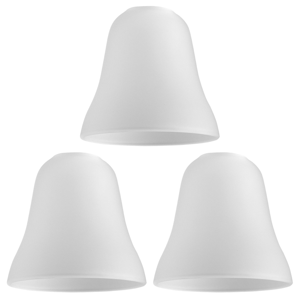 Value Lights Pack of 3 Bell shaped shades in frosted glass finish