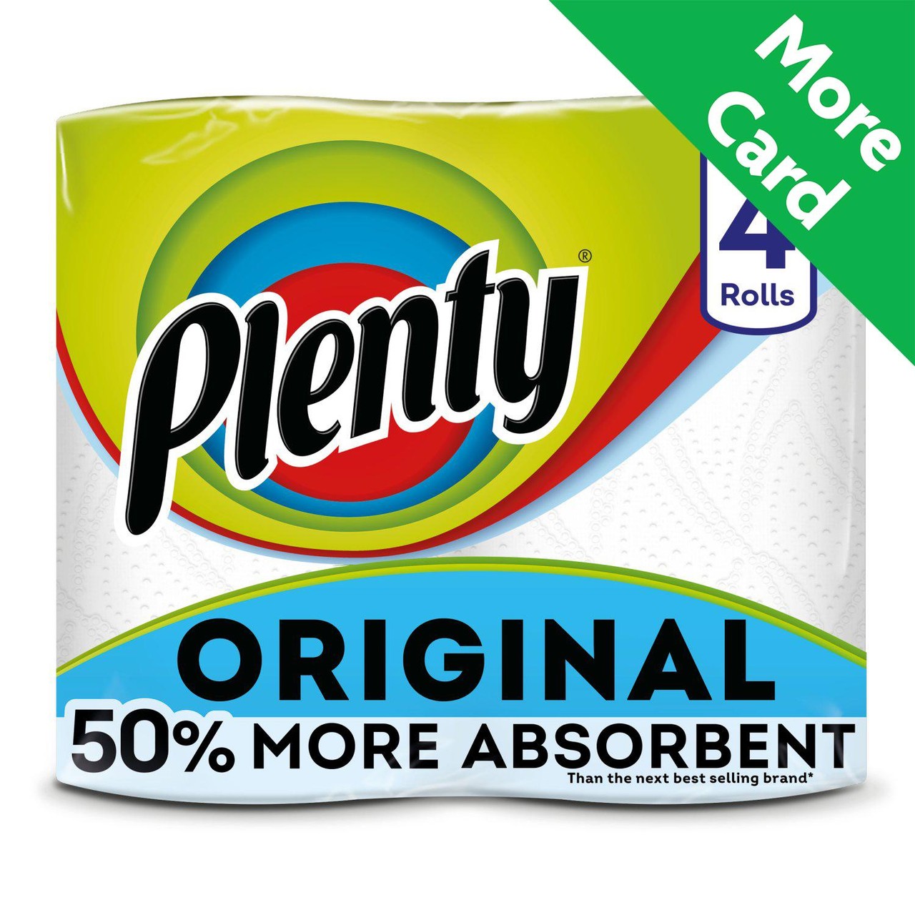 Plenty Kitchen Rolls The Original One 2 Ply 100 Sheets Pack of 4