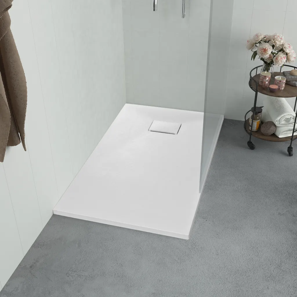 VidaXL Shower Base Tray SMC White 90x70 cm