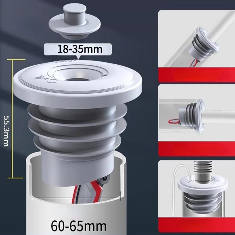 YJMP Home Silicone Drains Sewer Pipe Sealing Ring Plug Water Sink Floor Drain Anti Odor Sewer Seal Stopper Cover Shower Drainer Bathroom Accessories 60-65mm