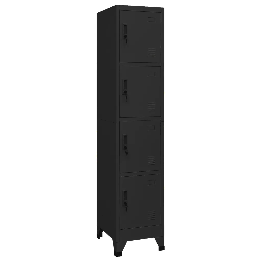 VidaXL Locker Cabinet Black 38x45x180 cm Steel