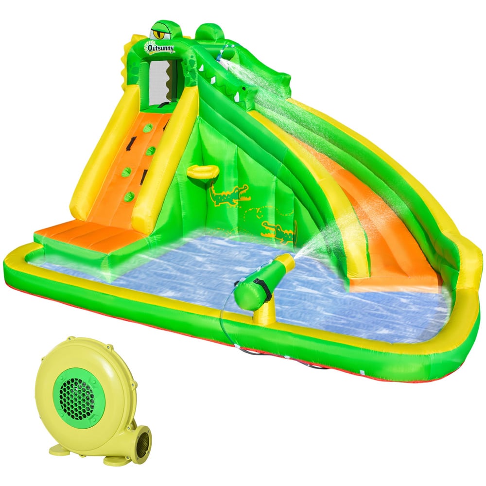 Outsunny Kids Dinosaur Theme Bouncy Castle with Blower